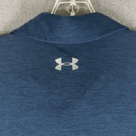 Auburn Under Armour Shirt Mens Large Loose Fit HeatGear Navy Blue Polo Shirt - Picture 12 of 12